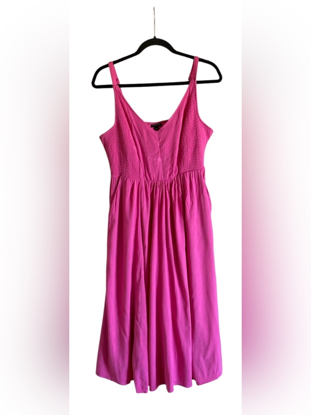 Women’s TORRID Pink Smocked Tank MIDI Dress 0